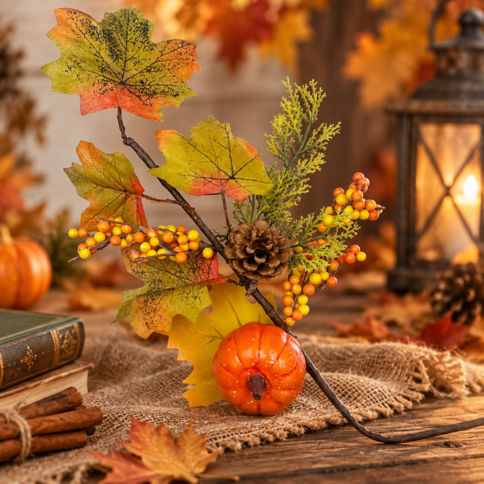 Crenguta decorativa cu dovleci AUTUMN PUMPKIN [2]