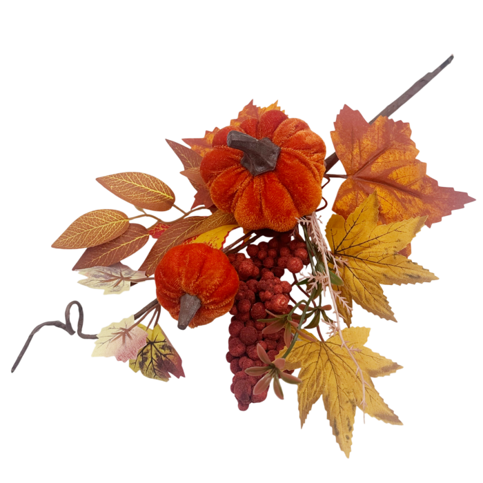 Crenguta decorativa cu dovleci VELVET PUMPKIN [2]