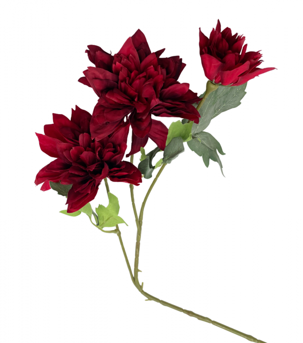 Crizantema artificiala BEAUTY, Burgundy, 75cm [2]