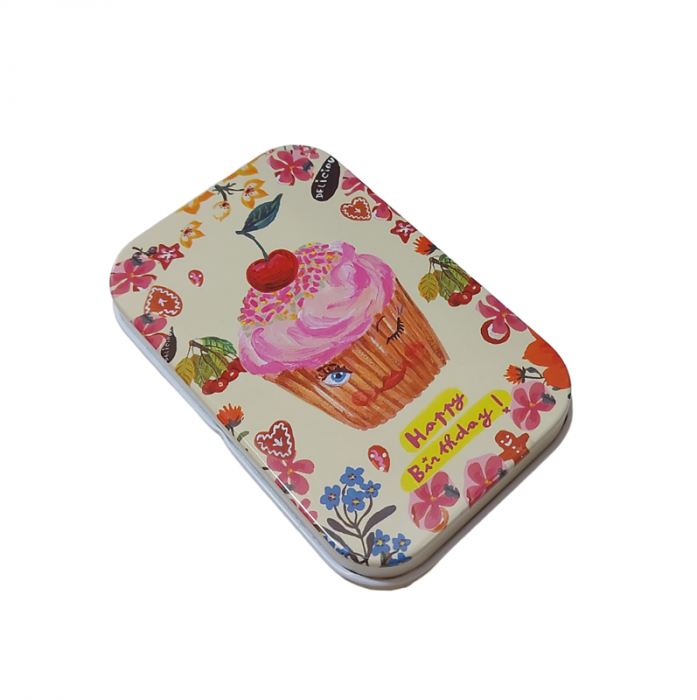 Cutie metalica HAPPY FLOWERS, 9x6x2cm [3]