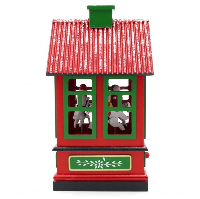 Cutie muzicala Craciun - CASUTA JOY, Rosu, 12x23cm [2]