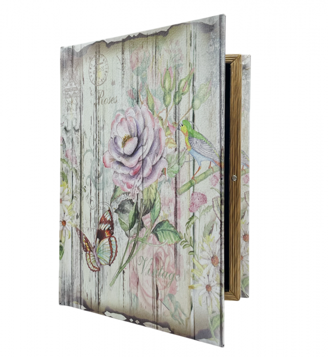 Cutie tip carte ROSES, 24x7x30cm, Lemn [2]