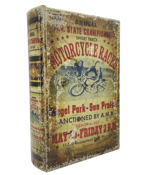 Cutie tip carte MOTORCYCLE, 18x5x24cm, Lemn [1]