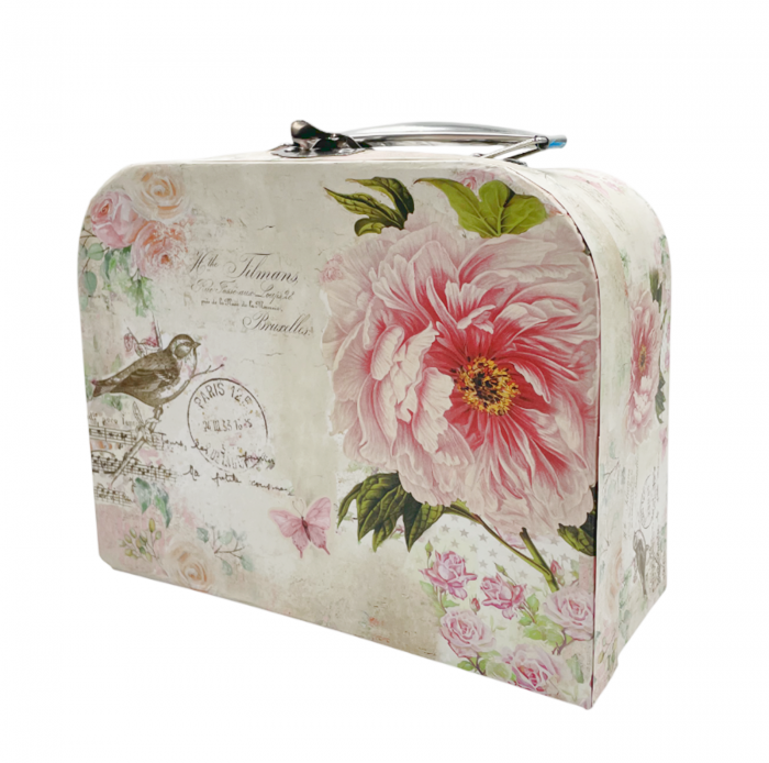 Cutie de cadou tip valiza ROSA, 20x16x8.5cm [1]