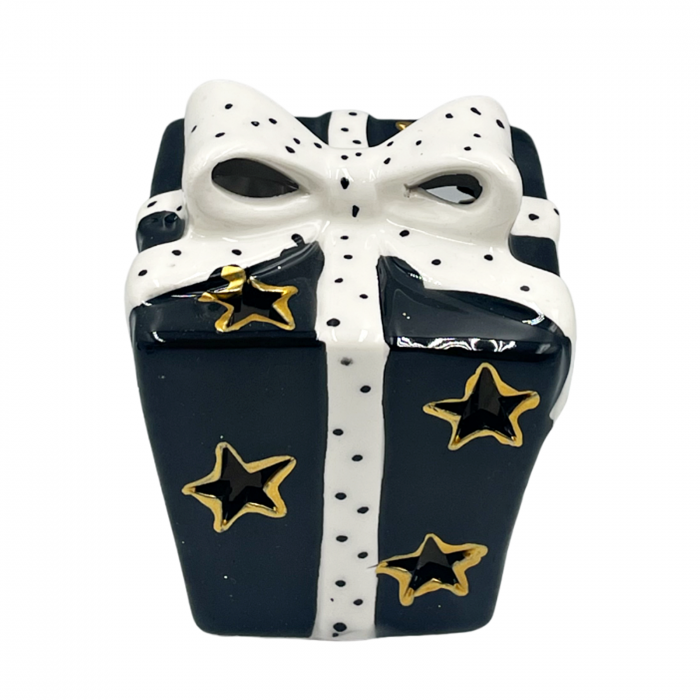 Decor Craciun cu leduri GIFT, Negru/ Alb, 7.5x7.5cm [2]