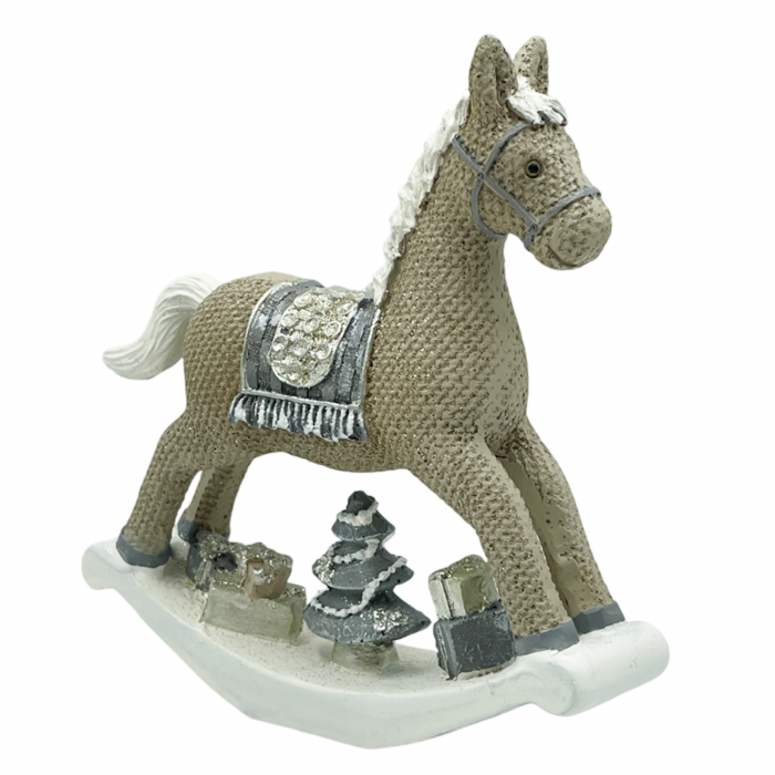 Decor Craciun Cal cu bradut JOY, Maro, 12x13cm [1]