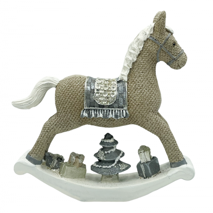 Decor Craciun Cal cu bradut JOY, Maro, 12x13cm [2]