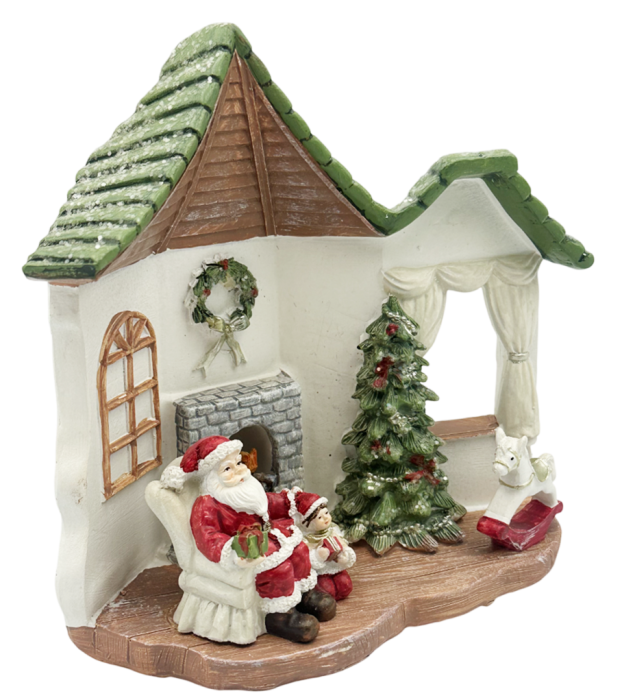 Decor Crăciun cu LED – Căsuță cu Moș Crăciun și Copil [3]