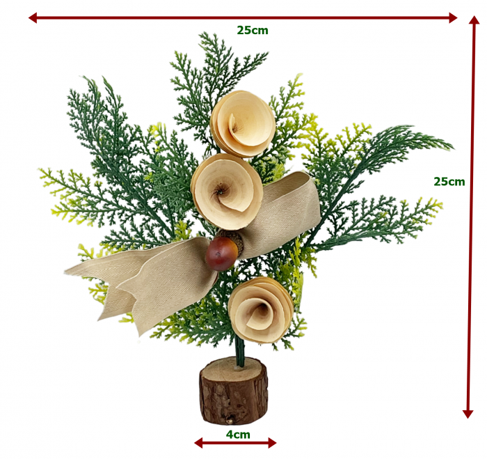 Decor Craciun cu brad si ghinda COUNTRY, 25cm [2]