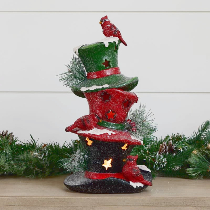 Figurină decorativă Crăciun cu pălării și LED – Decor Festiv [3]