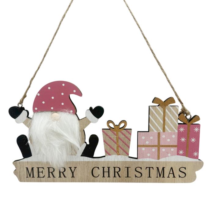 Decor Craciun MERRY CHRISTMAS, Roz, 22x12cm [1]