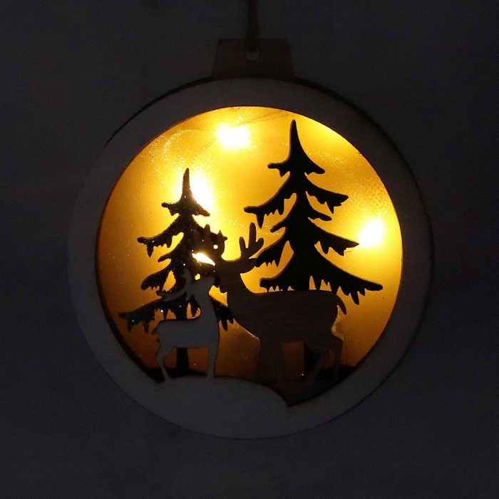 Ornament Craciun glob cu leduri XMAS, 12cm [2]