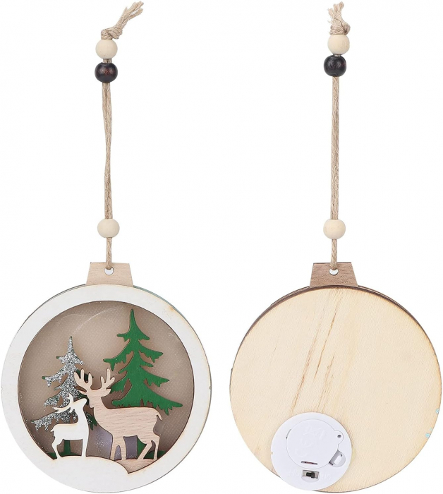 Ornament Craciun glob cu leduri XMAS, 12cm [3]