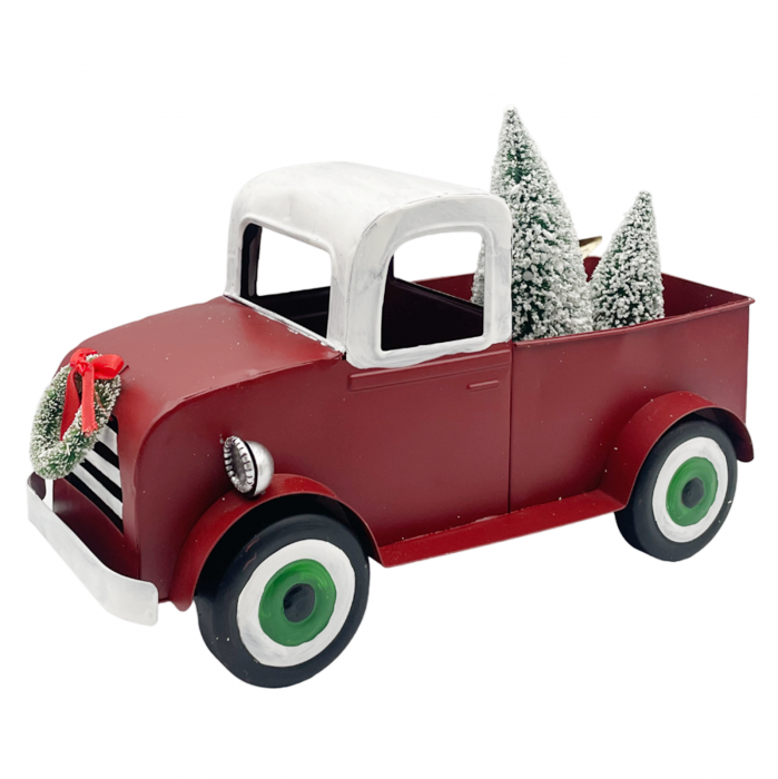 Decor Craciun Camioneta cu braduti si coronita JOY, 30x17cm [1]