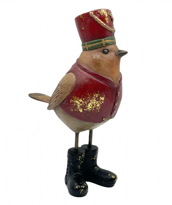 Decor Craciun Pasare ROBIN, Rosu, 13cm [1]
