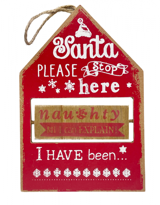 Decor Craciun SANTA IS COMING, Rosu, 22cm [1]