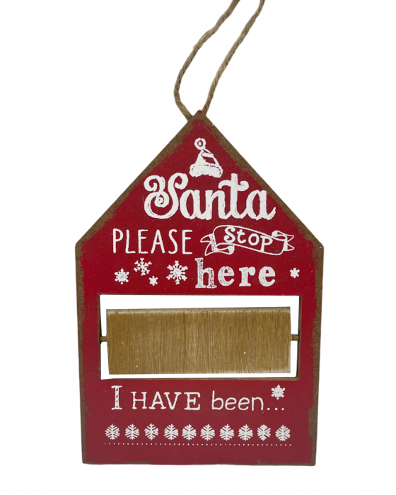 Decor Craciun SANTA IS COMING, Rosu, 22cm [2]