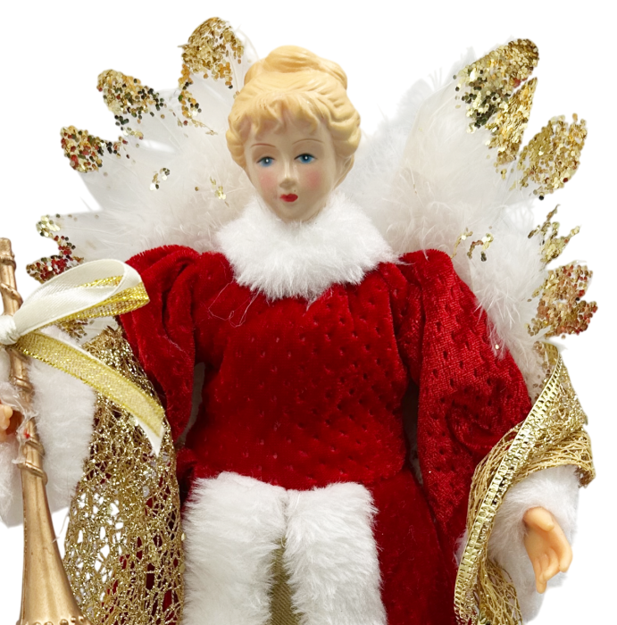 Decor Craciun - Varf de brad Inger LOUISE, Rosu, 32cm [3]