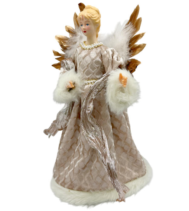 Decor Craciun - Varf de brad Inger LOUISE, Sampanie, 32cm [1]