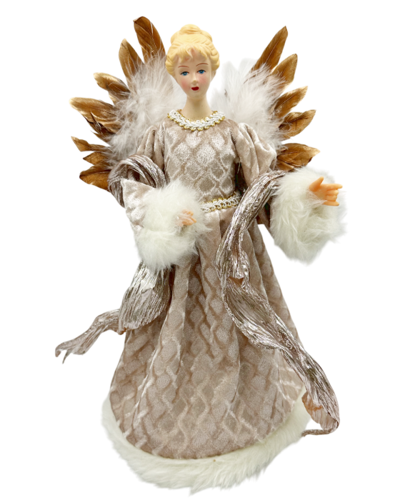 Decor Craciun - Varf de brad Inger LOUISE, Sampanie, 32cm [2]