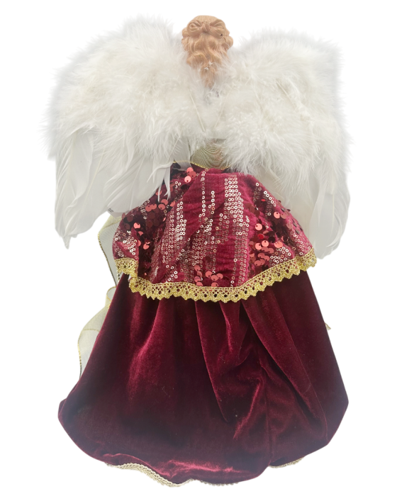 Decor Craciun - Varf de brad Inger EVANGELINE, Burgundy, 45cm [3]