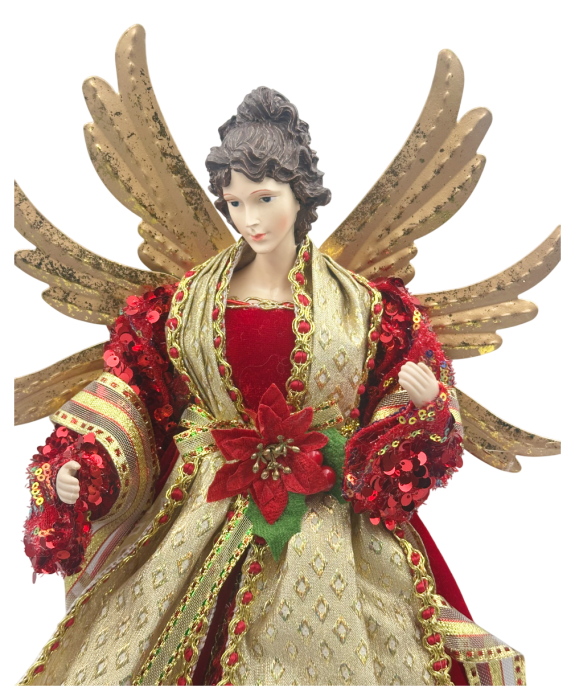 Decor Craciun - Varf de brad Inger CELESTE, Rosu, 45cm [3]