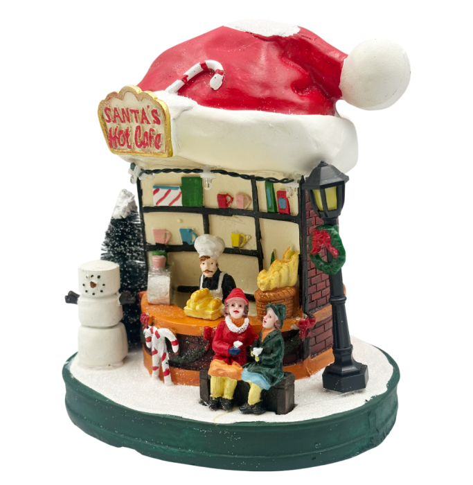 Decorațiune cu toneta, LED și muzică SANTA'S HOT CAFE– scenă de iarnă animată [2]