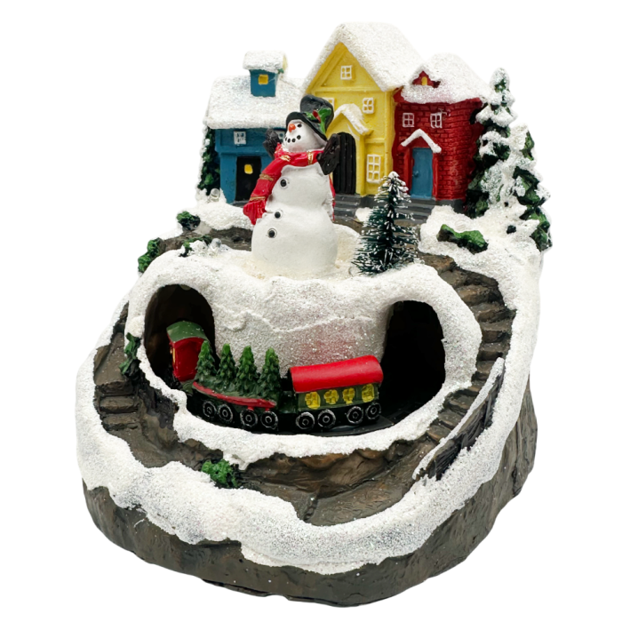 Scena de Craciun cu trenulet animat si Om de Zapada JOY [2]