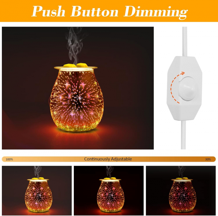 Difuzor uleiuri parfumate - Veioza LED FIREWORKS, Negru [3]
