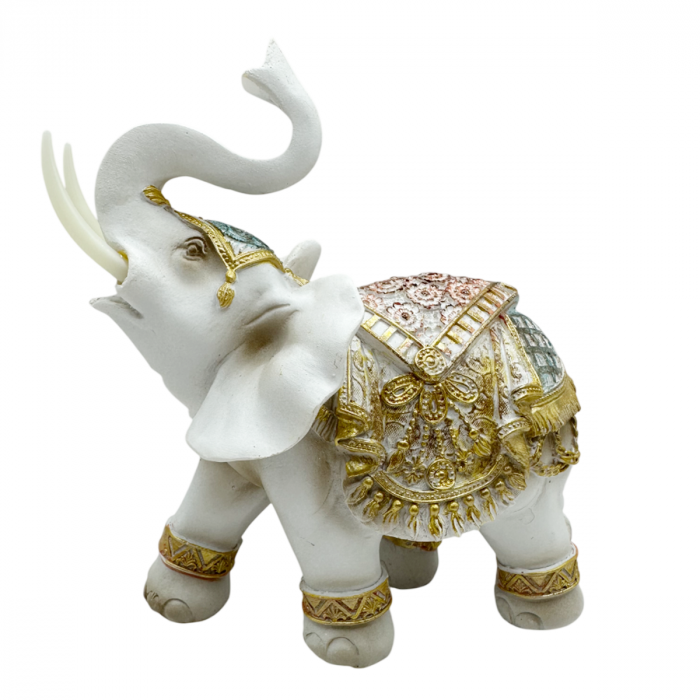 Elefant decorativ ZOLA, Alb, 14x15cm [1]