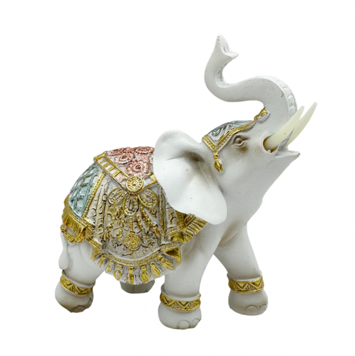 Elefant decorativ ZOLA, Alb, 12x14cm [1]