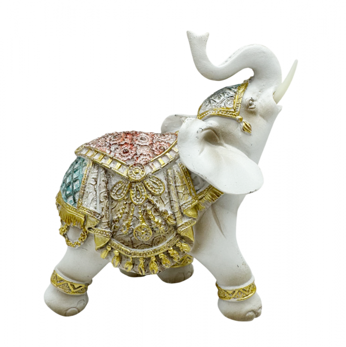 Elefant decorativ ZOLA, Alb, 12x14cm [2]