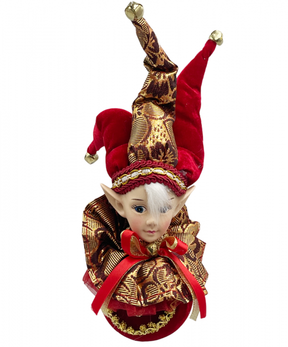 Elf decor brad Craciun MAGGIE, Rosu, 27cm [1]