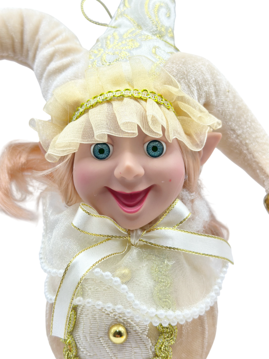 Elf decor brad Craciun MAGGIE, Roz, 25cm [3]