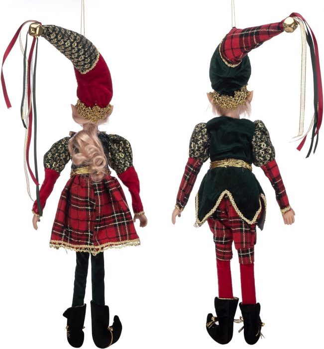 Set 2 Elfi decor Craciun ARIEL & BERNARD, Verde/ Rosu, 50cm [5]