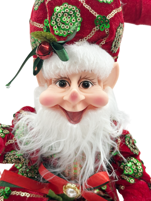 Elf decor Craciun TINSEL, Verde Rosu, 40cm [3]