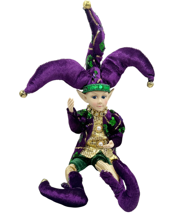 Elf decor Craciun MOON, Mov/ Verde, 40cm [1]