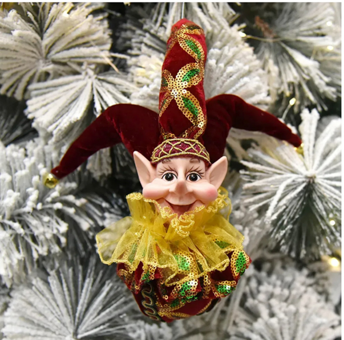 Elf decor Craciun PEPPER, Burgundy, 30cm [3]