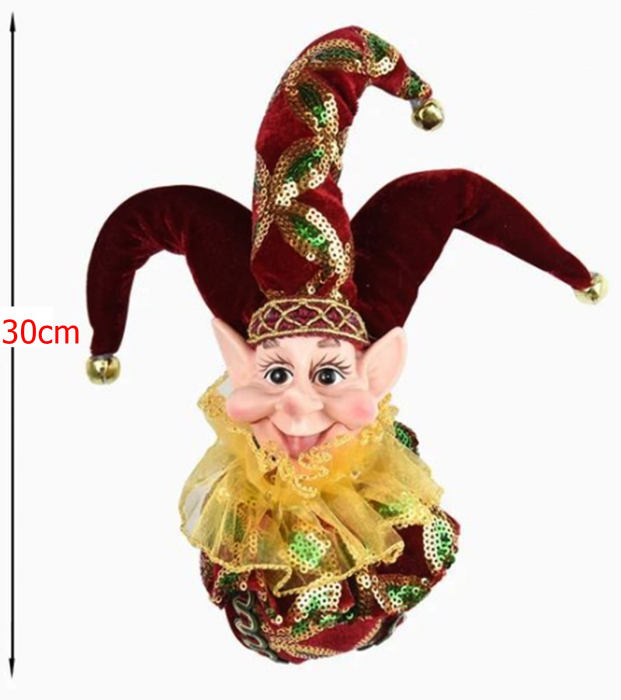 Elf decor Craciun PEPPER, Burgundy, 30cm [4]