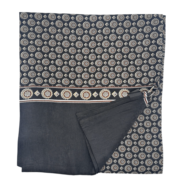 Esarfa barbati BOLOGNA 28x130 cm - Neagra cu model geometric [2]