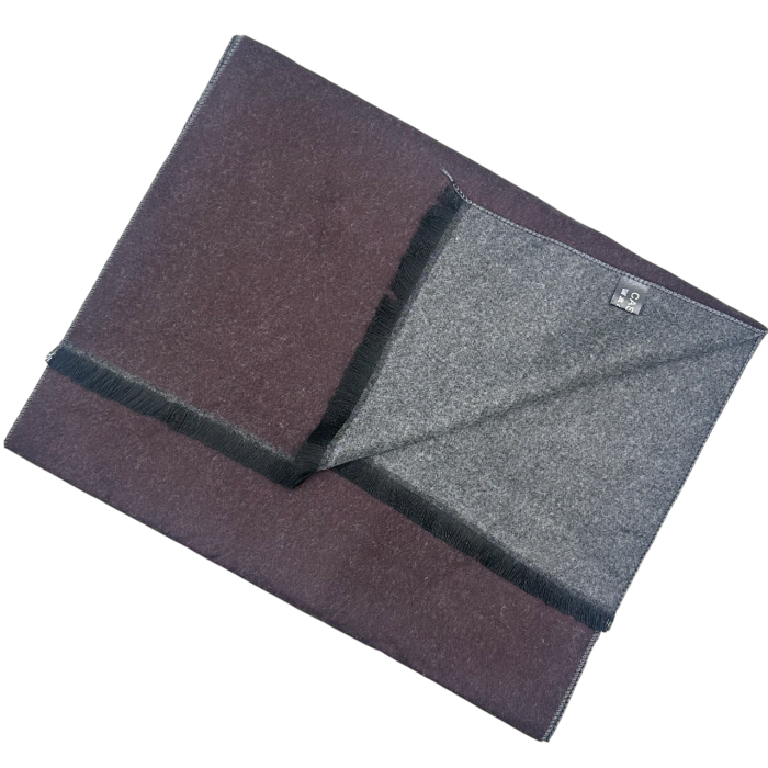 Esarfa barbati - Fular Cashmere ADAM maro cu gri [2]