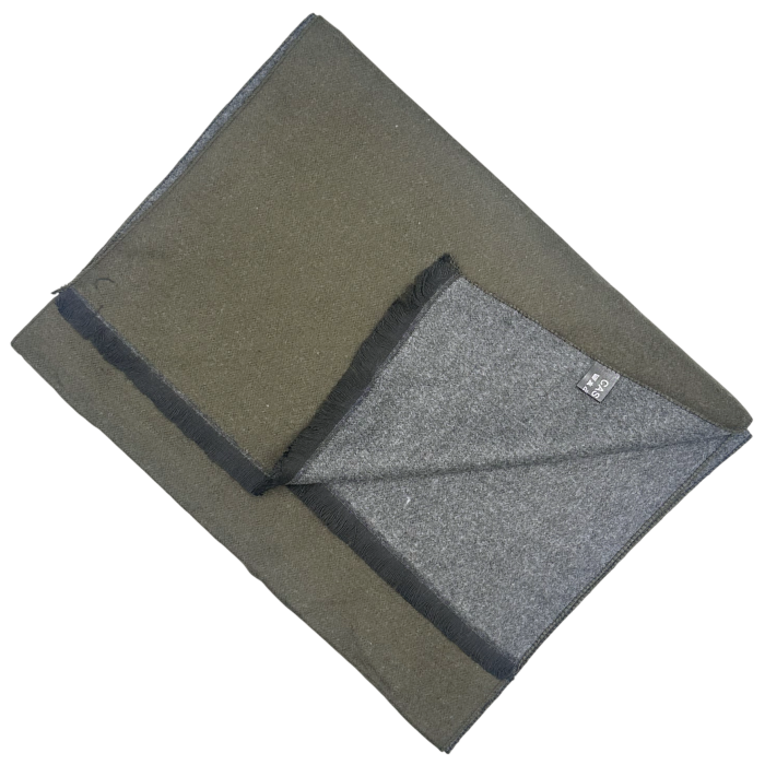 Esarfa barbati - Fular Cashmere ADAM gri cu verde kaki [2]