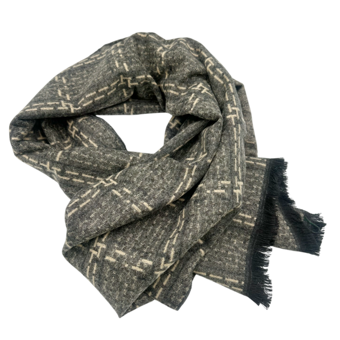Esarfa barbati Cashmere BRADLEY, Gri Bej, 30x180cm [1]