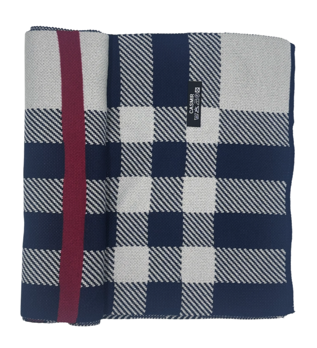 Esarfa barbati Cashmere CESARE in carouri Bleumarin [4]