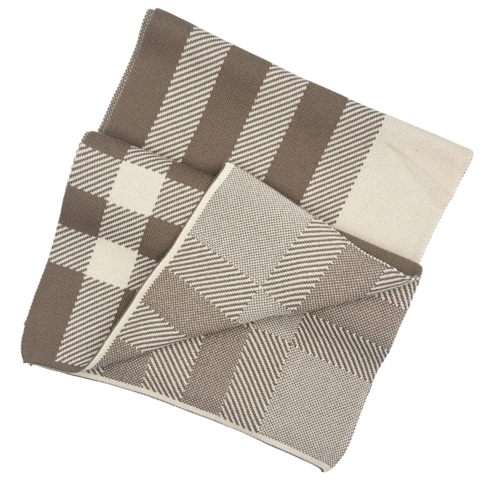 Esarfa barbati WINDSOR in carouri - maro/ crem - 30x190 cm [2]