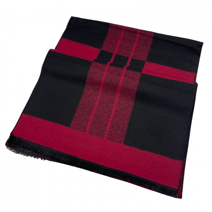 Esarfa barbati Cashmere CLAUDE, Rosu/ Negru [3]