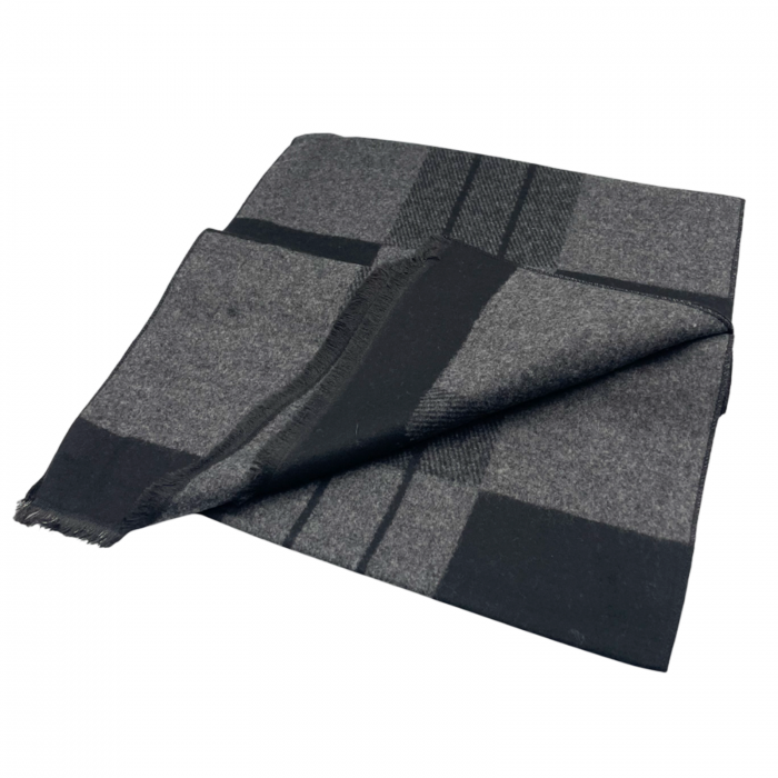Esarfa barbati Cashmere CLAUDE, Negru Gri [2]