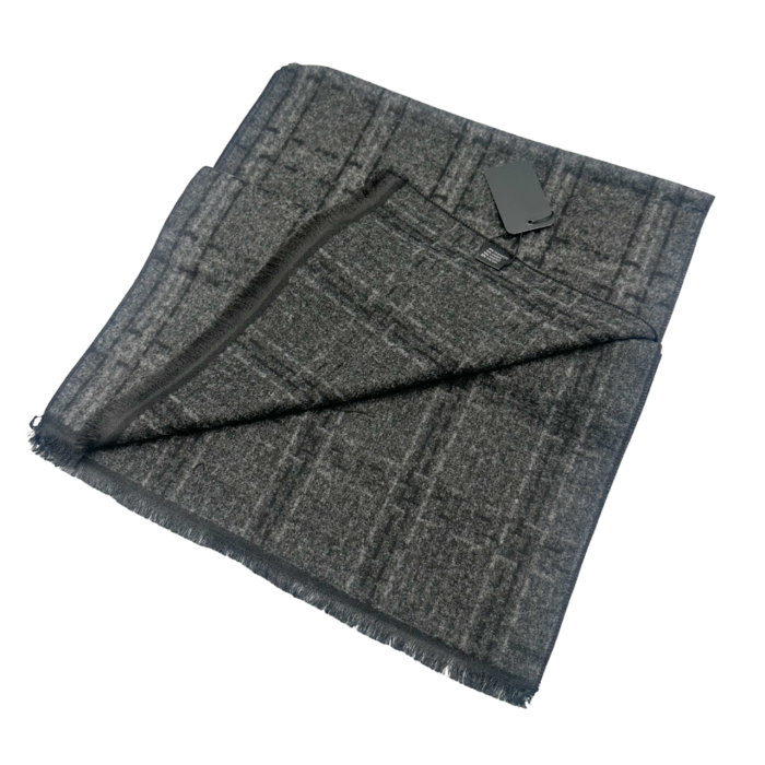 Esarfa barbati Cashmere BRADLEY, Gri Negru, 30x180cm [2]
