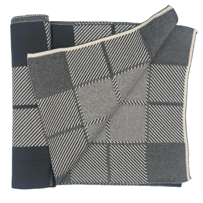 Esarfa barbati Cashmere DARIO, Gri antracit/ Crem, 30x190cm [3]