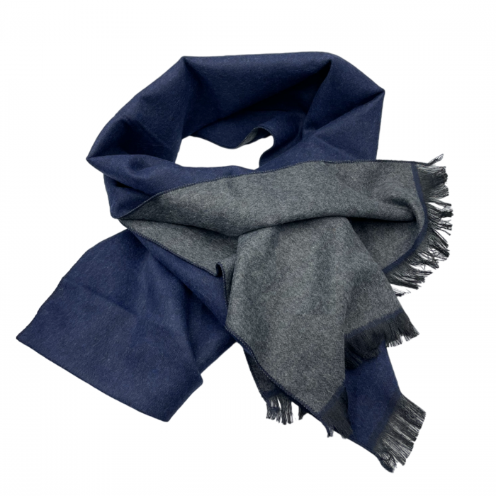 Esarfa barbati Cashmere DOUGLAS, Bleumarin/ Gri [2]